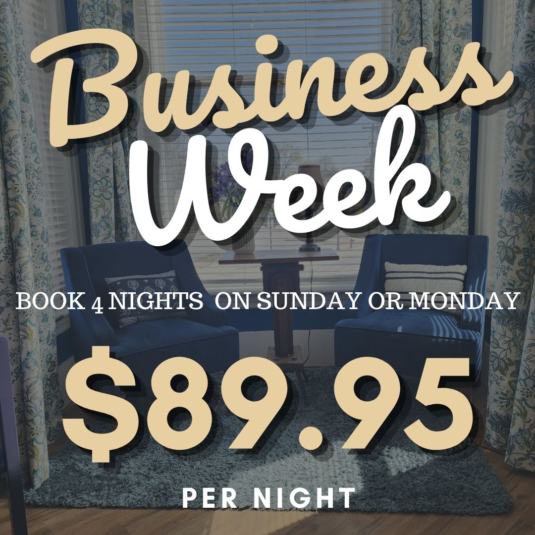 Business Week Special. Book 4 nights starting on Monday or Sunday and get the special price of only $89.95 per night.