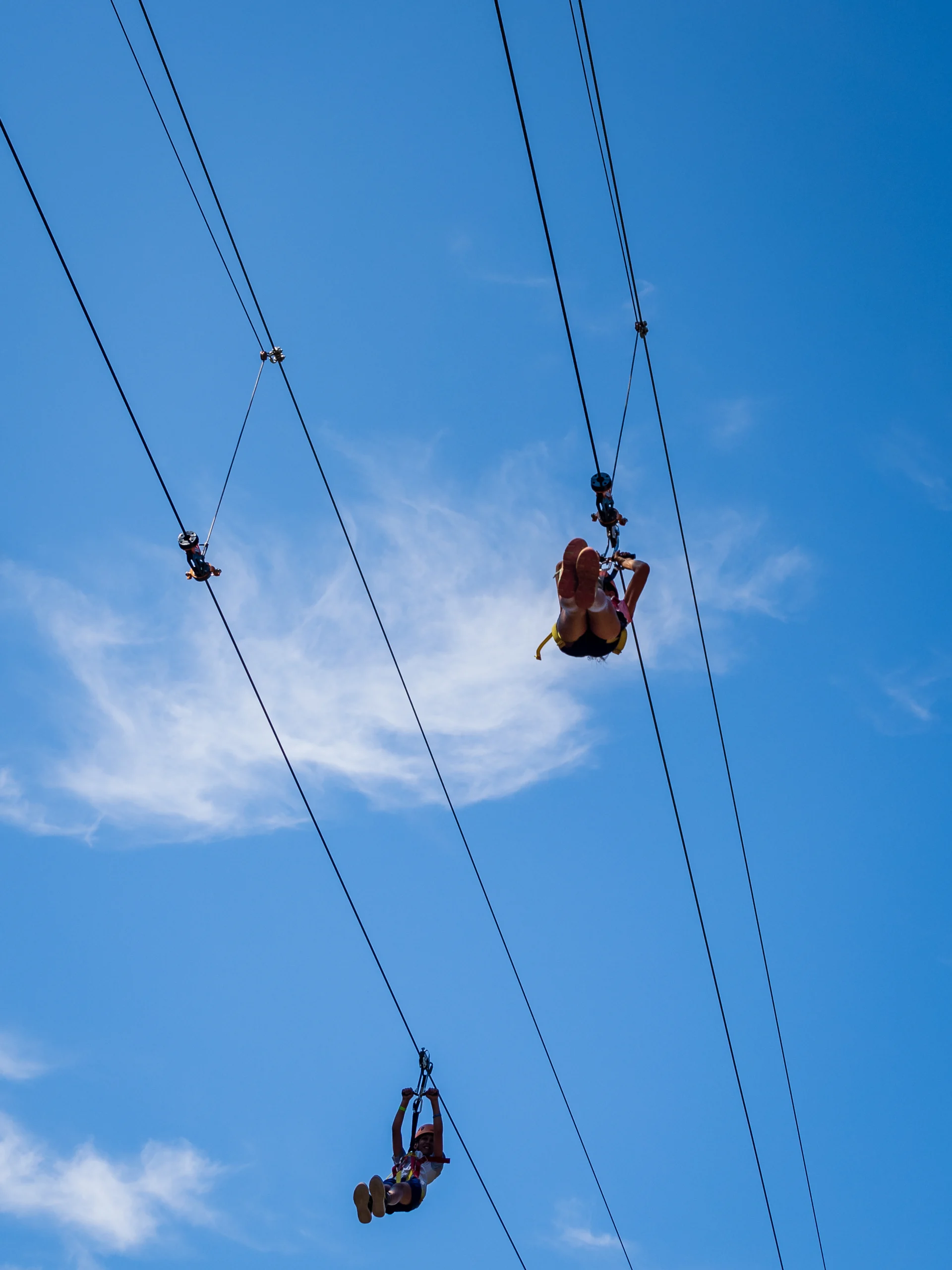 zip-lining in the sky